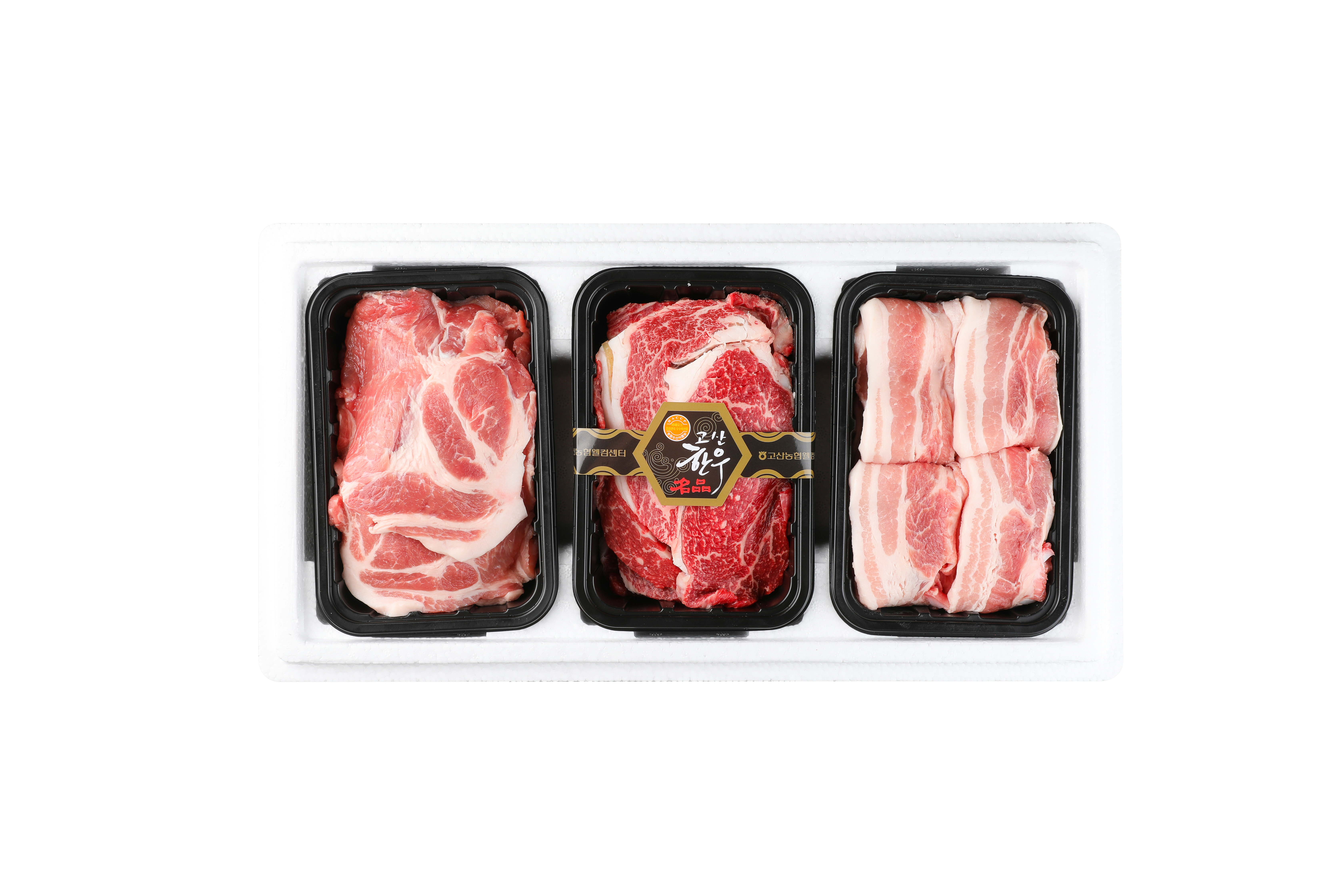 [고산농협] 1등급이상 한우암소 / 한돈 혼합세트 (등심 400g, 삼겹 400g, 목살 400g) [1.2kg]